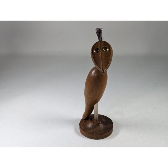 Vintage minimalist wood bird bottle opener, MCM Danish Bird Corkscrew + Bottle - Picture 9 of 10